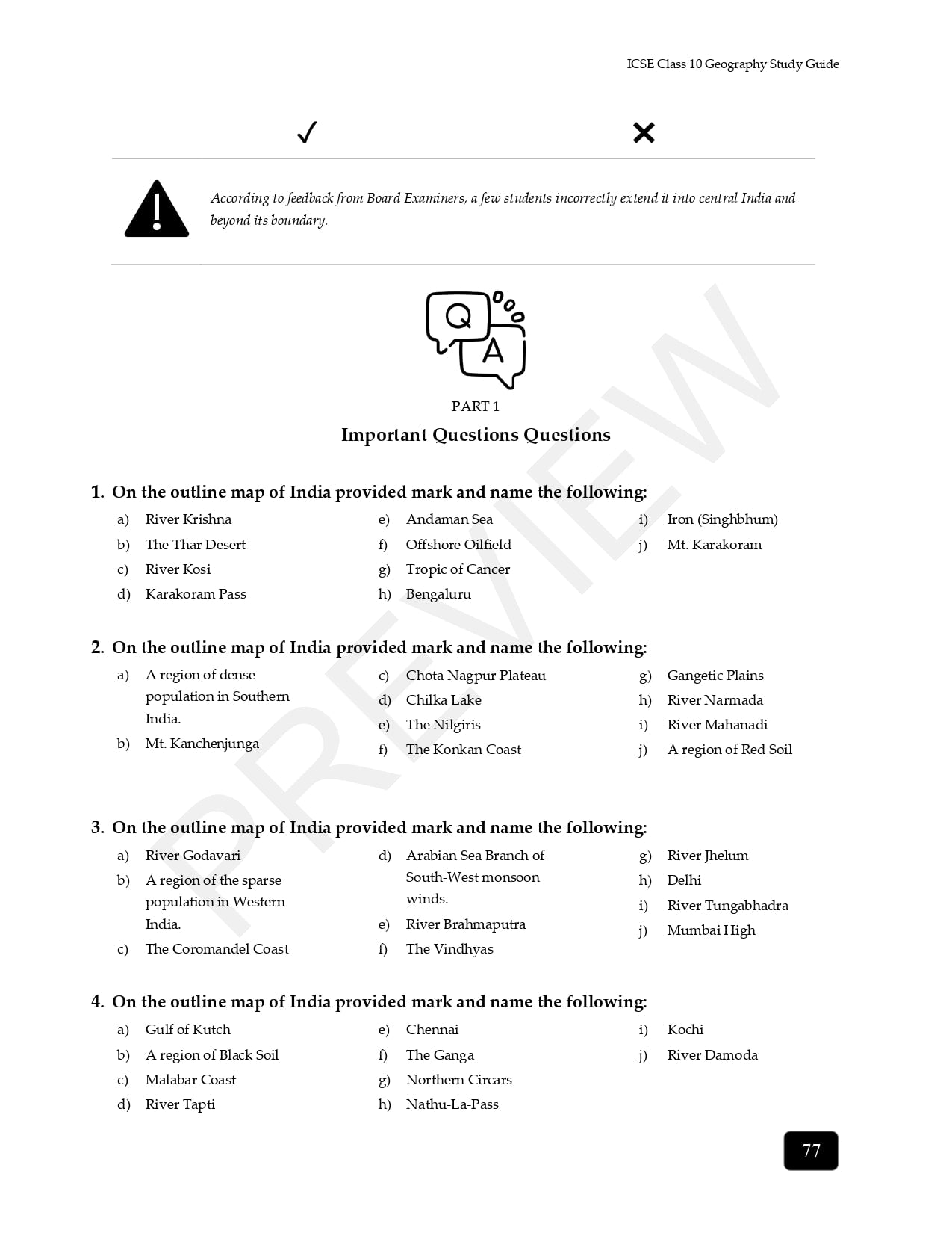 ICSE geography syllabus for class 10