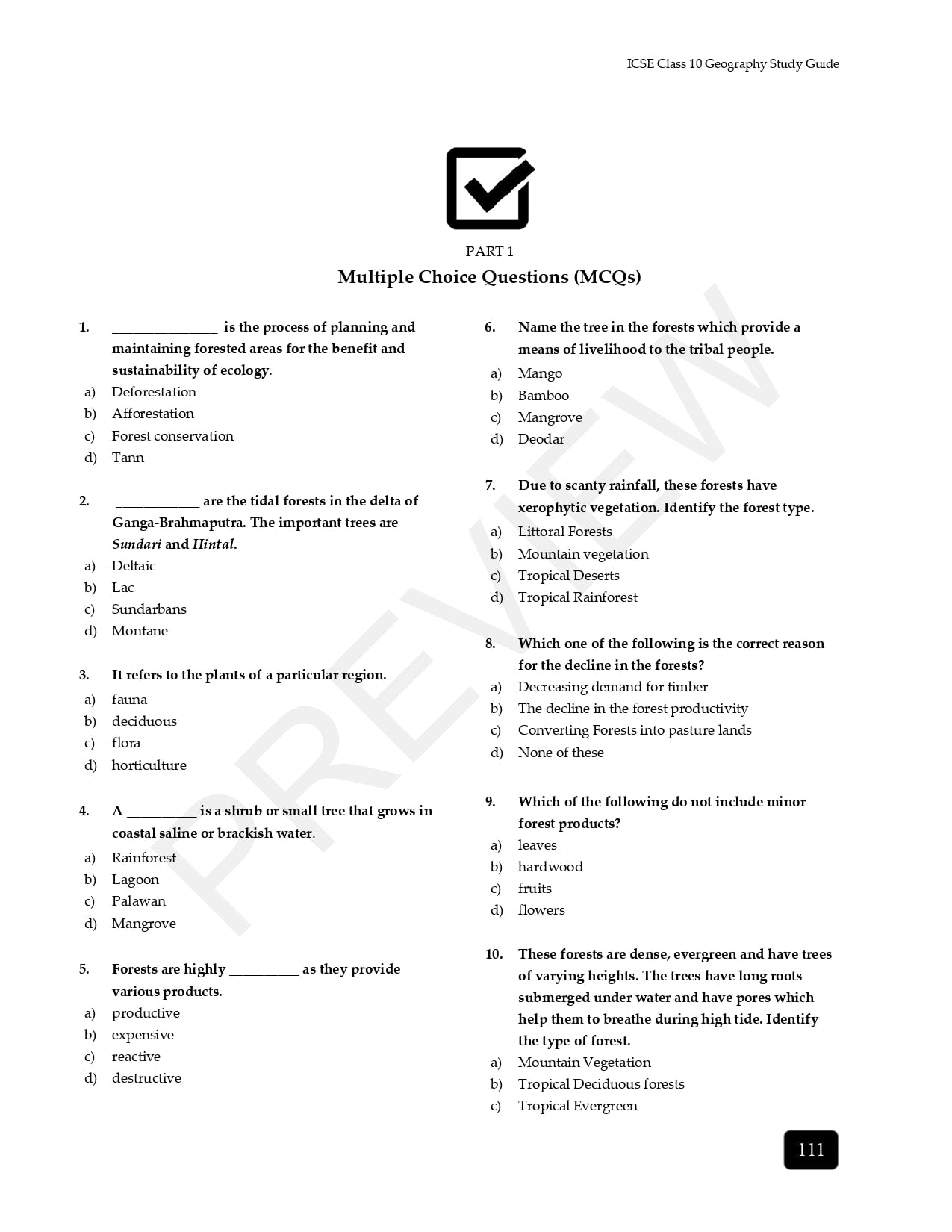 ICSE geogICSE geography study material for class 10raphy study material for class 10