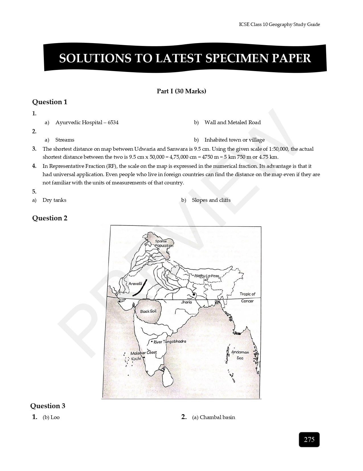 2024 ICSE geography objective questions for class 10