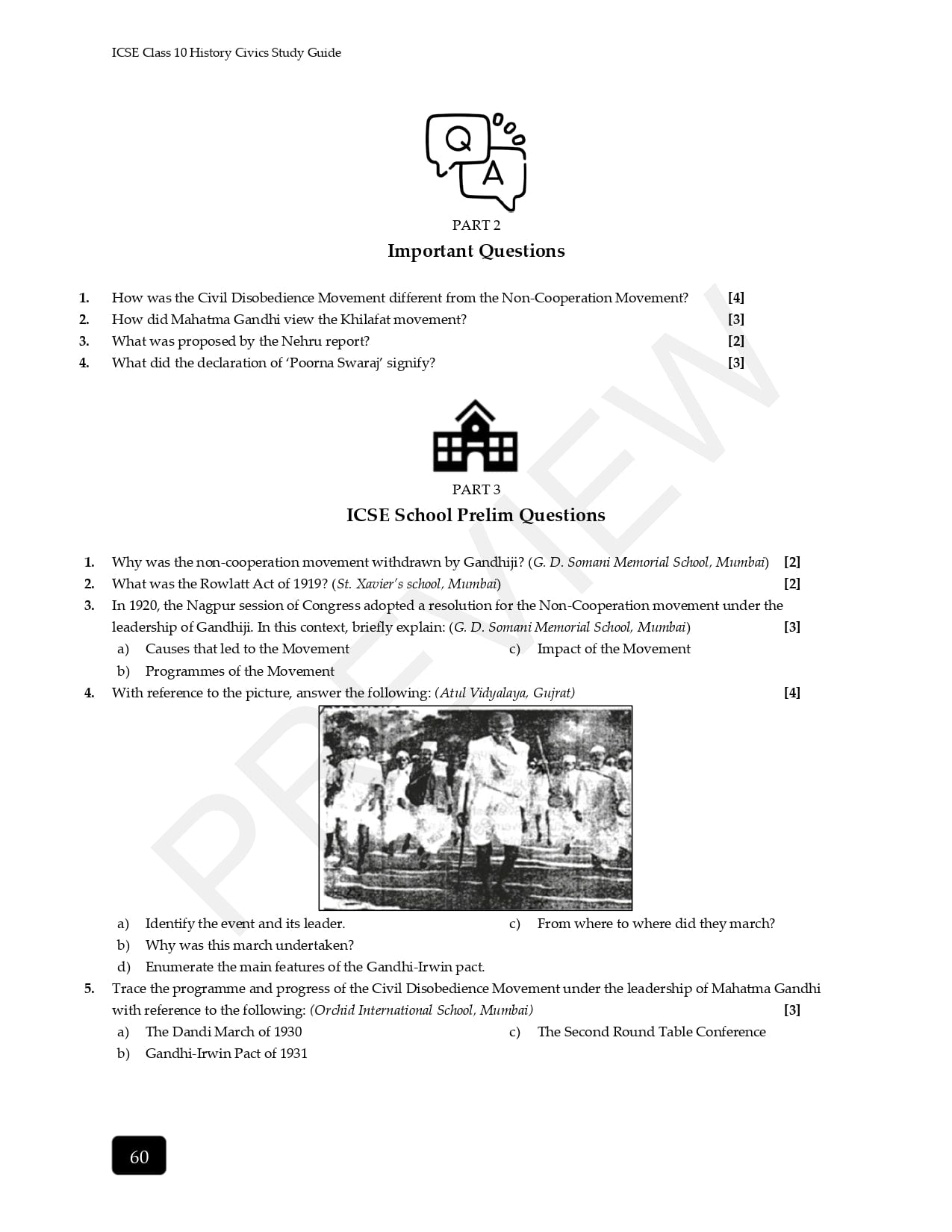 ICSE History and Civics Worksheets for Class 10