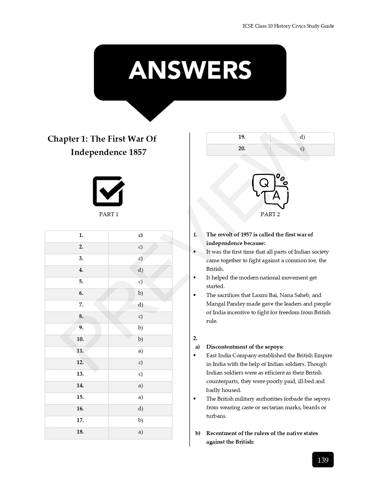 ICSE History and Civics Revision Notes for Class 10 in almond books study guide