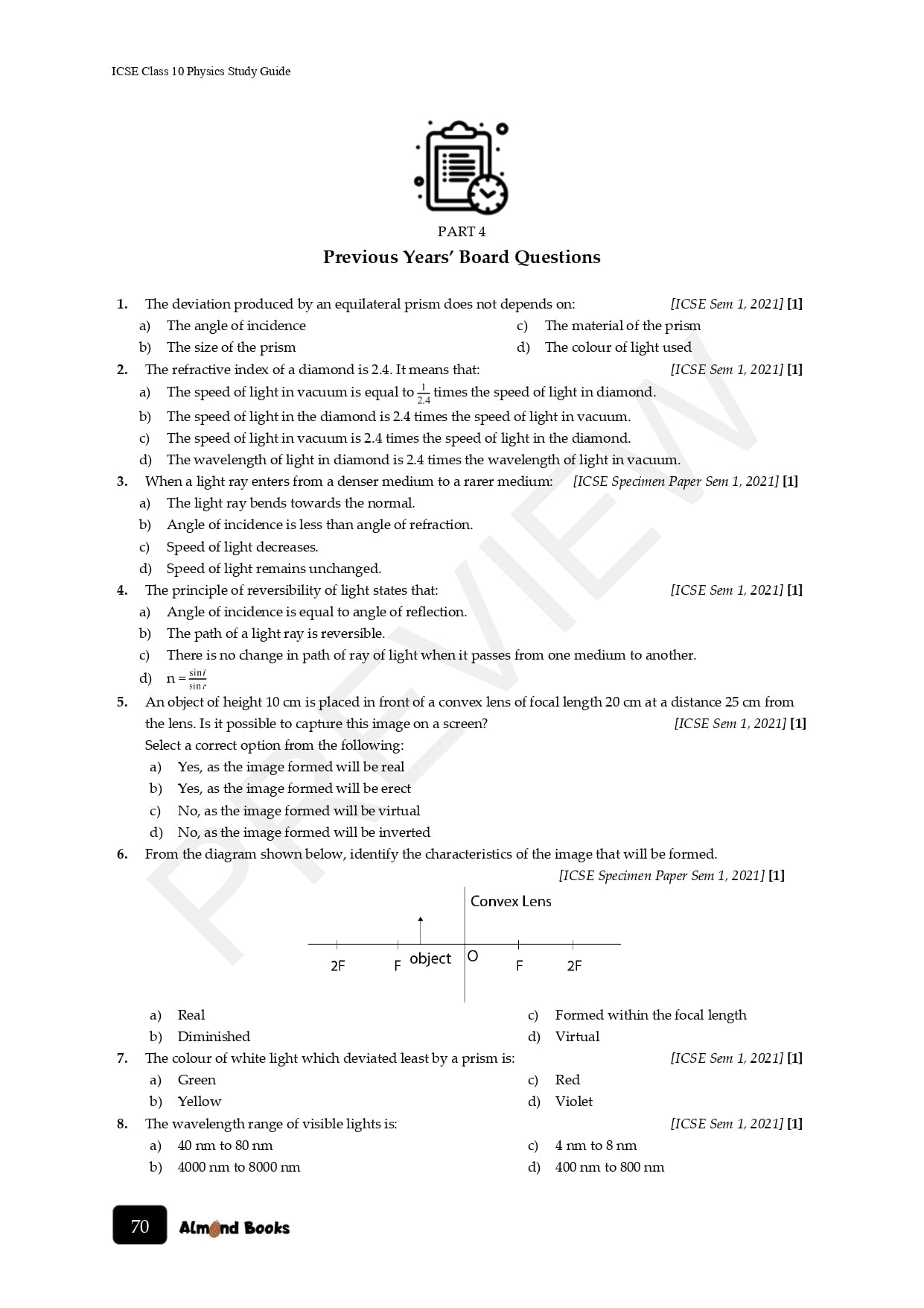 ICSE Physics exam preparation for Class 10