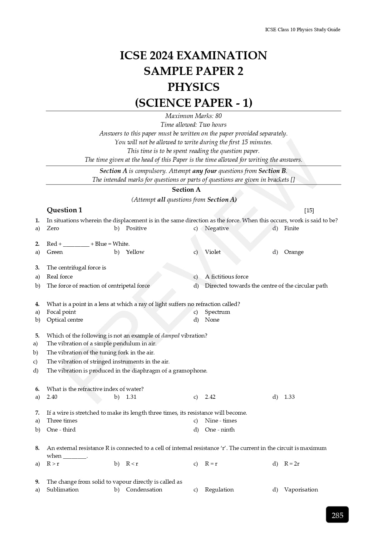 "ICSE Physics practicals for Class 10