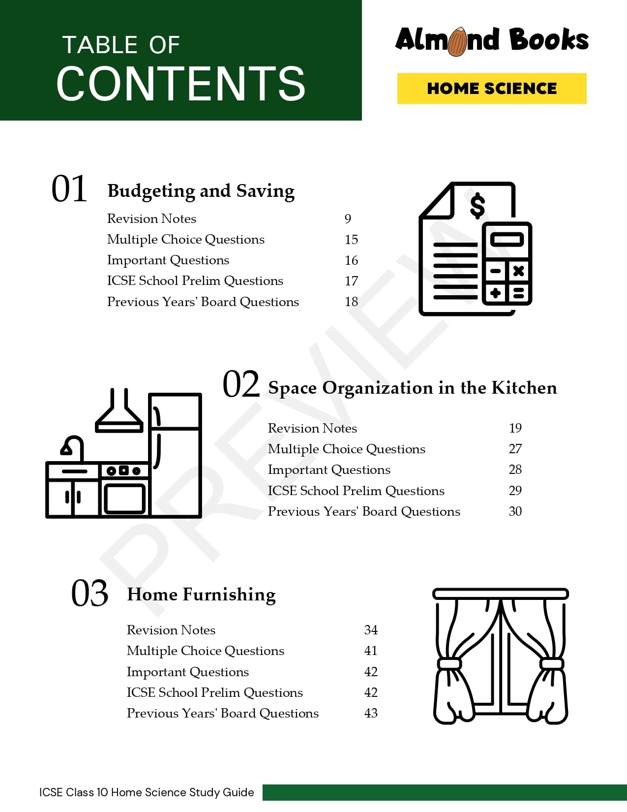 ICSE home science board exam preparation with latest 2023 2024 icse home science study guide by almond books