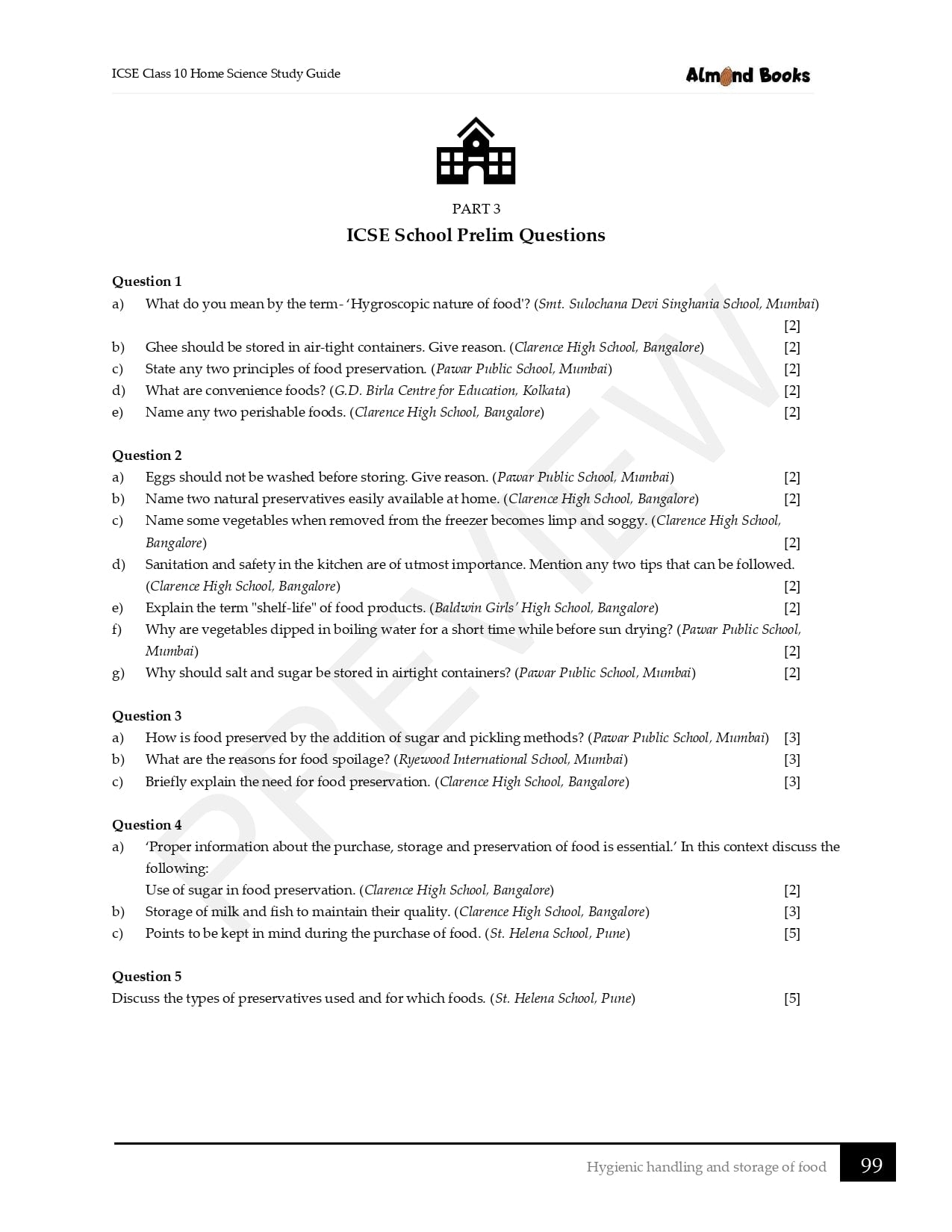 ICSE Home Science Worksheets for Class 10