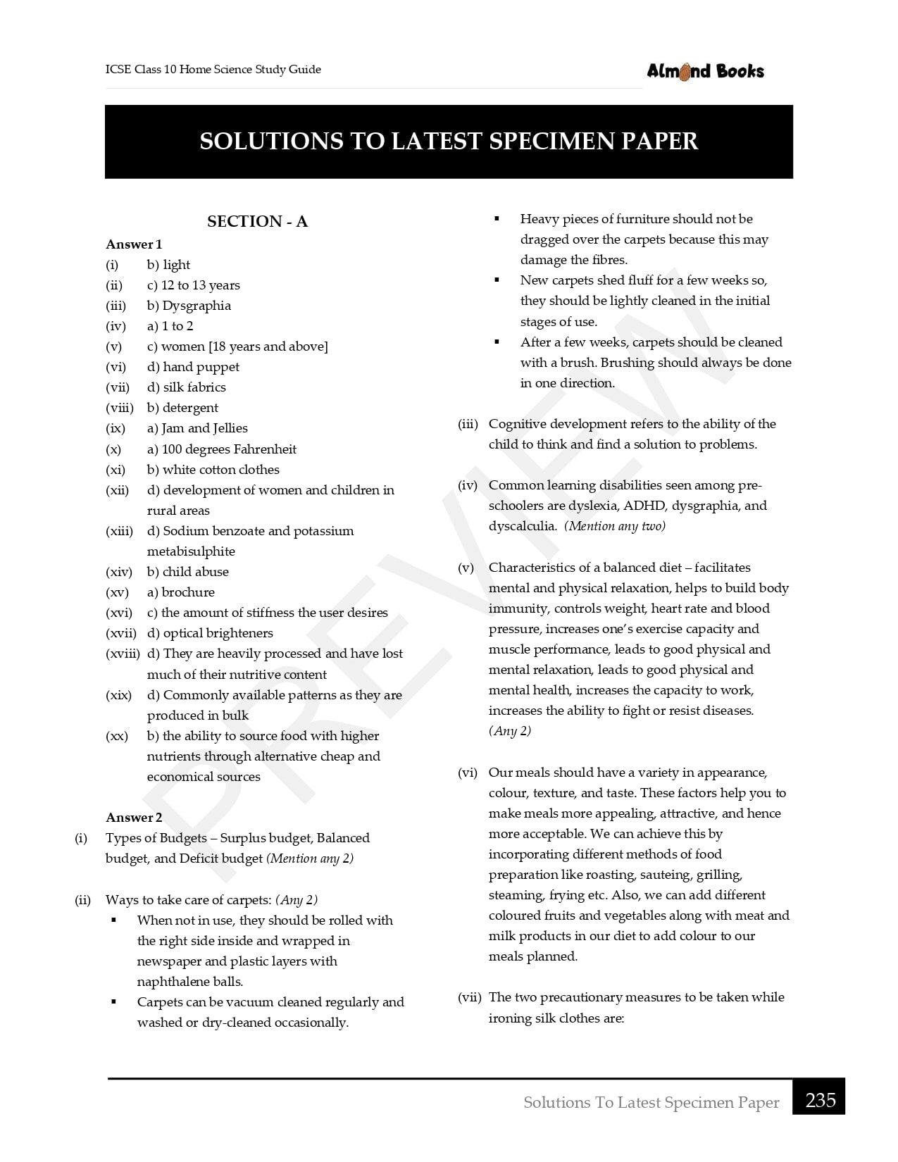 ICSE Home Science Textbook for Class 10